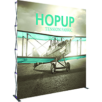 HopUp 4x4' Straight Trade Show display with custom printed graphic