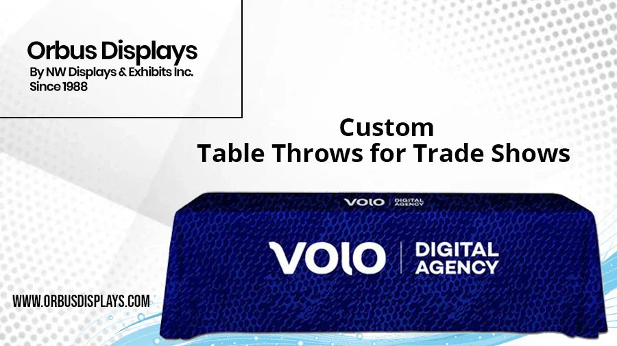 custom table throws for trade shows