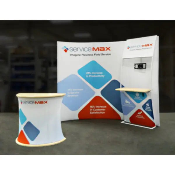 Formulate Master HC6 10' Curved Fabric Backwall Orbus Formulate Fabric Displays