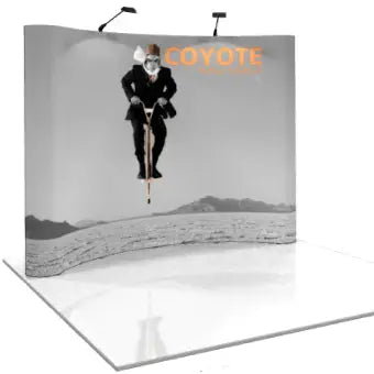 10' Coyote Curved Pop Up Display Full Mural Kit Orbus Coyote Displays