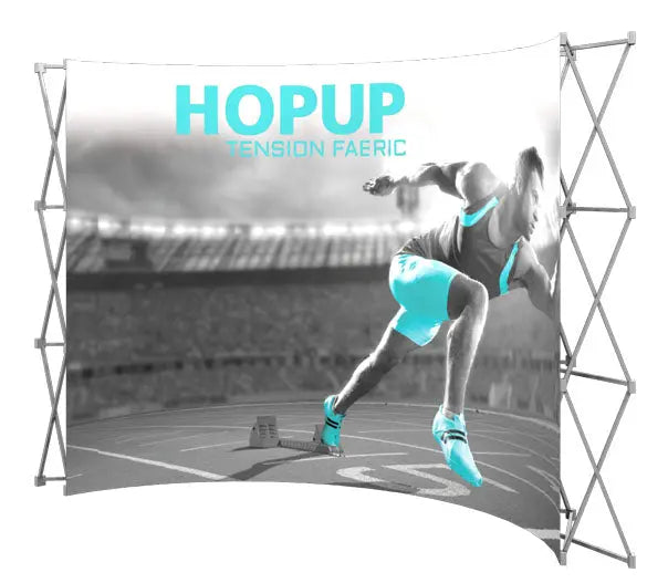 13' Hopup Curved Front Fabric Display Orbus Hop Up Fabric Displays