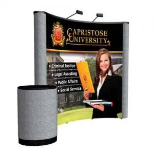 10' Coyote Pop Up Display Front Mural Kit, Fabric End Caps Orbus Coyote Displays