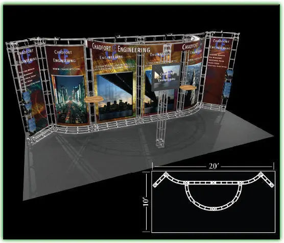 Antares 10' x 20' Truss Display Orbus Orbital Truss Displays