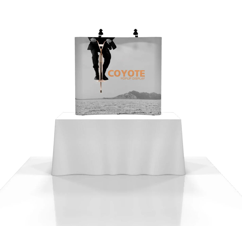 6' Coyote Pop Up Full Graphic Mural Tabletop Display Orbus Coyote Pop Up Displays