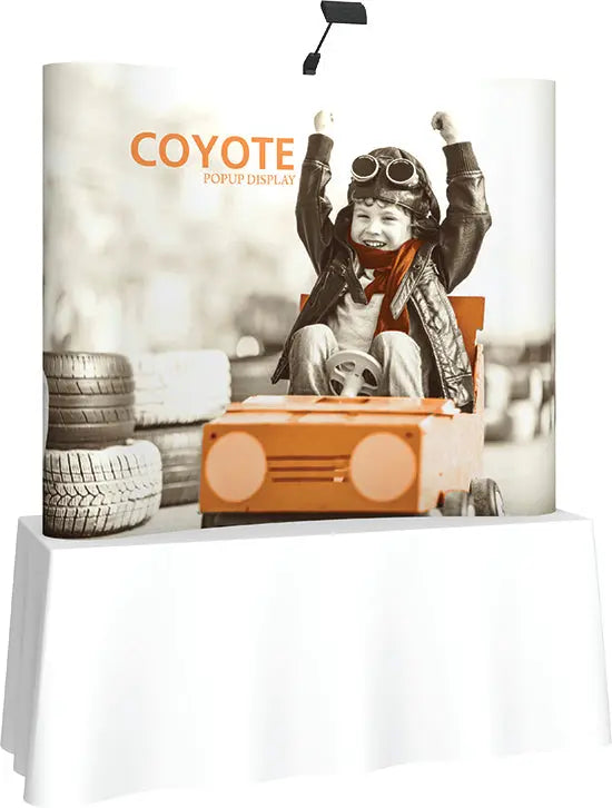 6' Coyote Pop Up Full Graphic Mural Tabletop Display Orbus Coyote Pop Up Displays