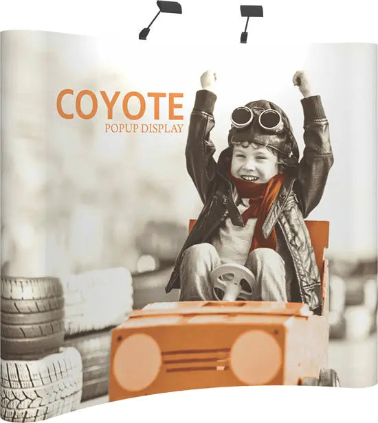 8' Coyote Pop Up Display Full Graphic Mural Kit Orbus Coyote Displays