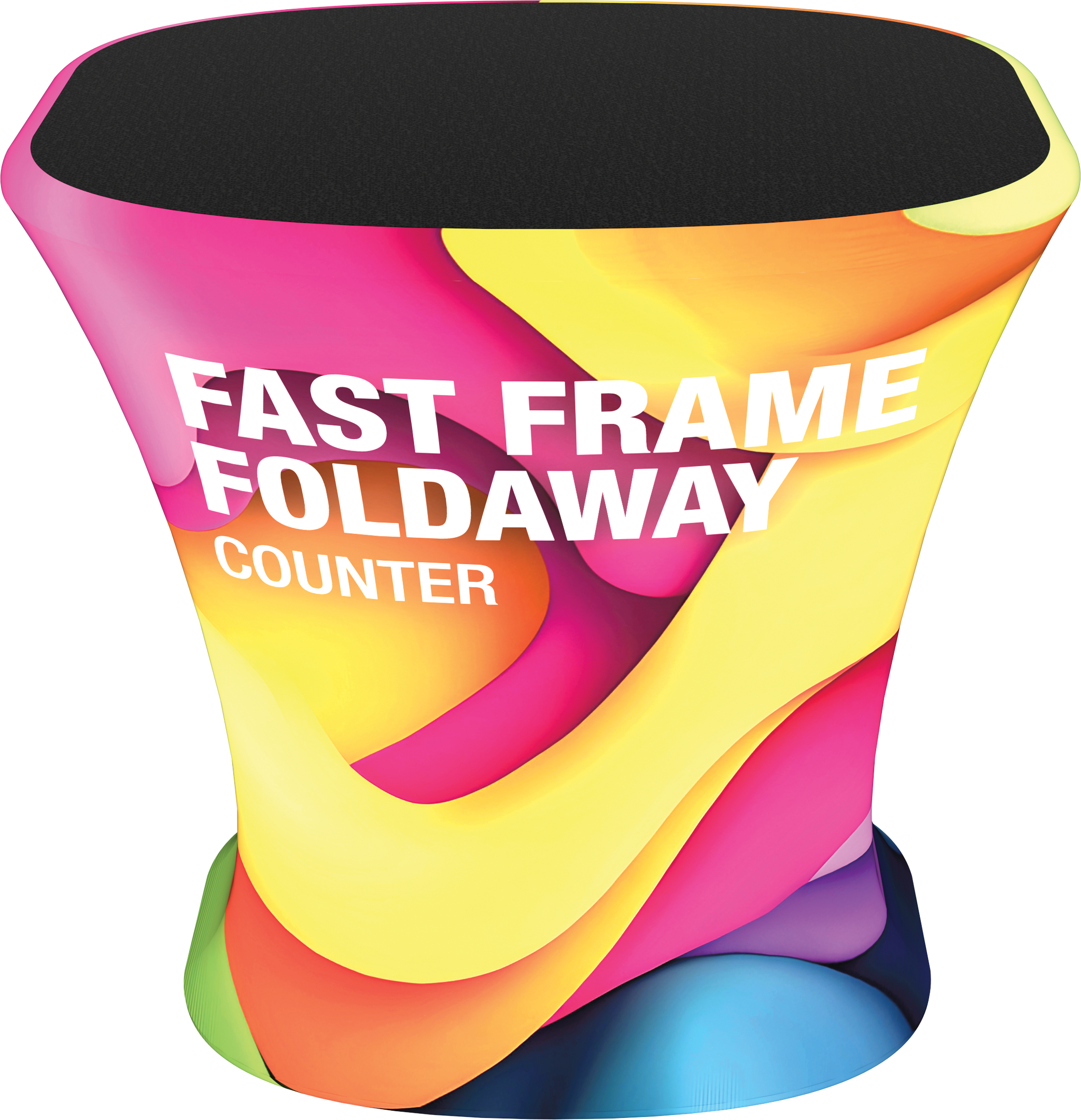 Display Frame Counter Fast frame foldaway counter with backlit fabric graphic – Orbus Displays