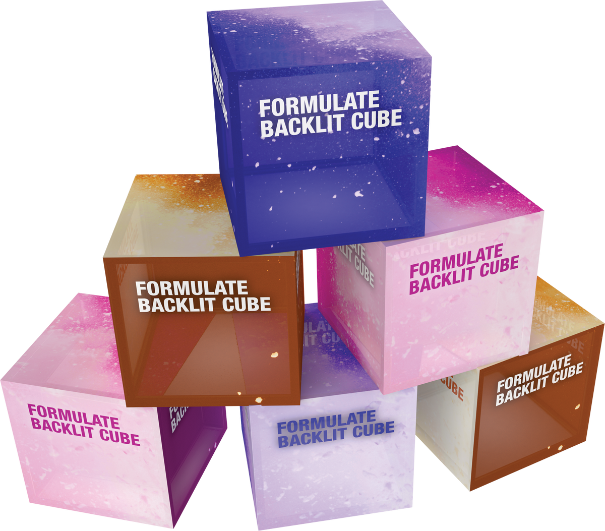 Backlit cube with graphic – Orbus Displays