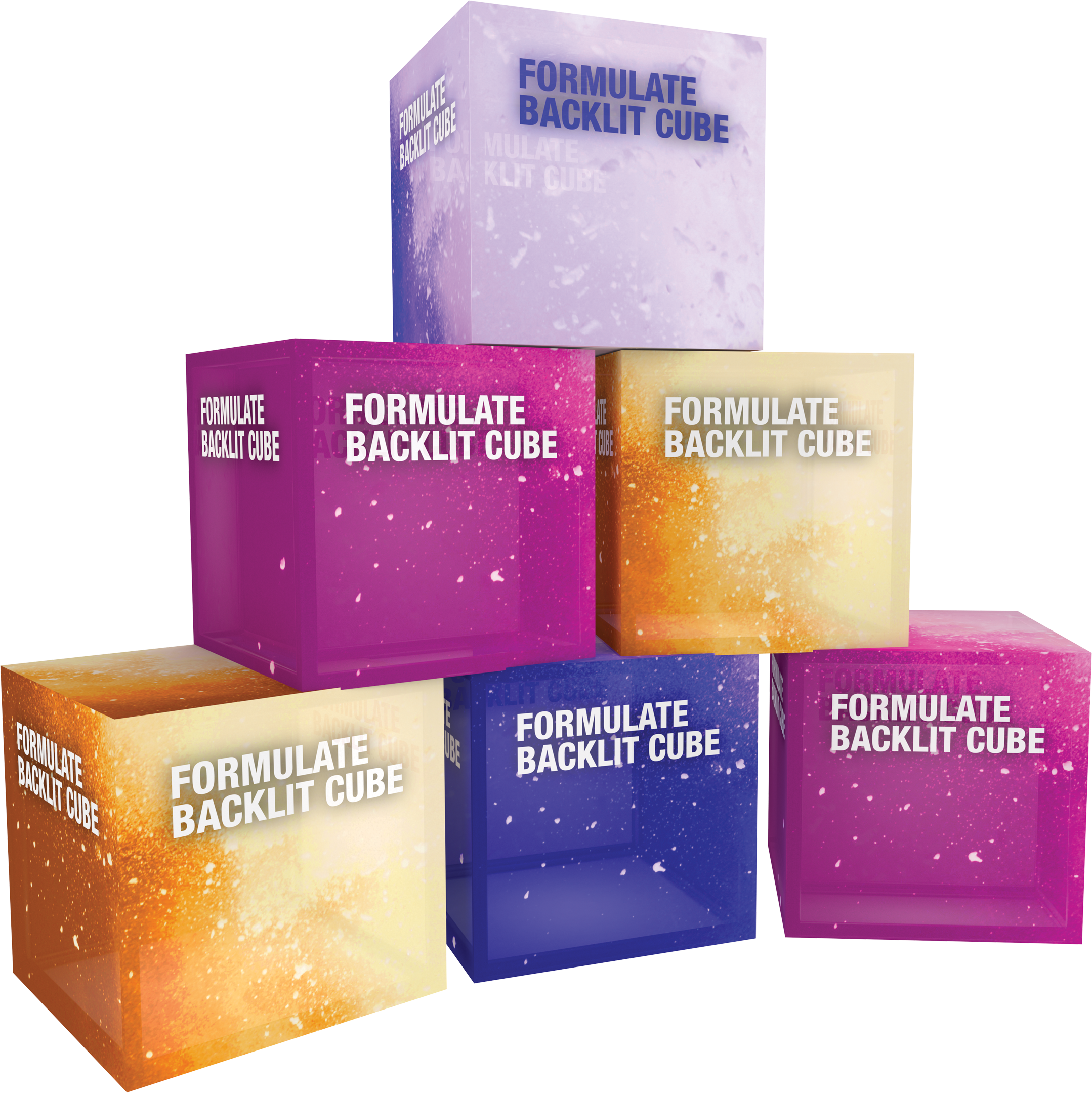 Back Cube Backlit cube with graphic – Orbus Displays
