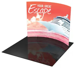 Formulate Master HC1 10' Curved Fabric Backwall Orbus Formulate Fabric Displays