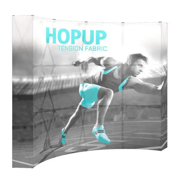 10' Hopup Curved Full Fabric Display Orbus Hop Up Fabric Displays