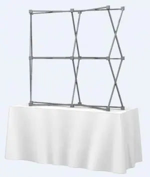 5' Hop Up Tabletop Curved Full Fabric Display Orbus Hop Up Fabric Displays