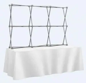 7.5' Hop Up Tabletop Straight Full Fabric Display Orbus Hop Up Fabric Displays
