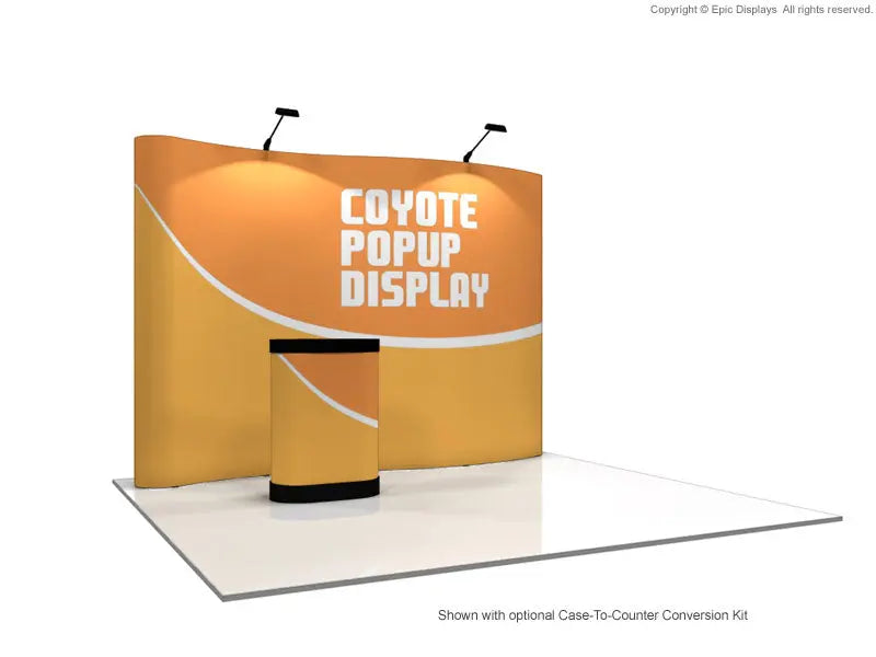 10' Coyote Serpentine Pop Up Display Graphic Mural Kit Orbus Coyote Displays