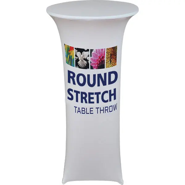 Throw Sample Display Printed Round Table Throws in 2 sizes with Custom Dye Sub Printing ...