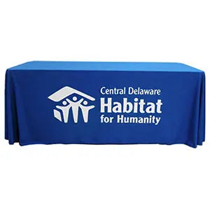 Premium Printed Table Throws with Silk Screen Graphics Full size printed table drapes