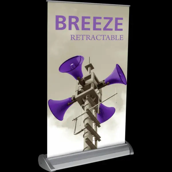 Breeze 2 Retractable Tabletop Banner Stand 11"W x 17"H Orbus Breeze Table Top banner stands
