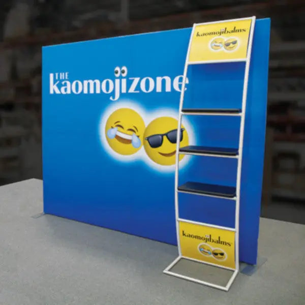 Formulate Master S6 10' Straight Fabric Backwall - Ladder Shelf Orbus Displays