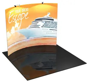 Formulate Master HC2 10' Curved Fabric Backwall Orbus Formulate Fabric Displays
