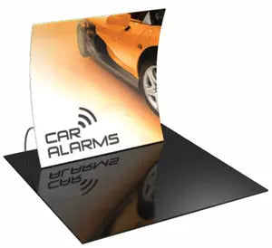 Formulate Master 8V 8' Curved Tension Fabric Backwall Orbus Formulate Fabric Displays
