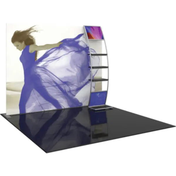 Formulate Master S6 10' Straight Fabric Backwall - Ladder Shelf Orbus Displays