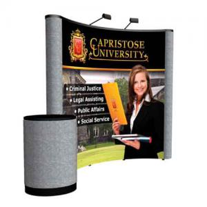 Orbus 8&#039; Coyote Popup with front graphics mural fabric endcaps