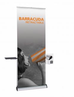 800 wide banner stand with retractable base