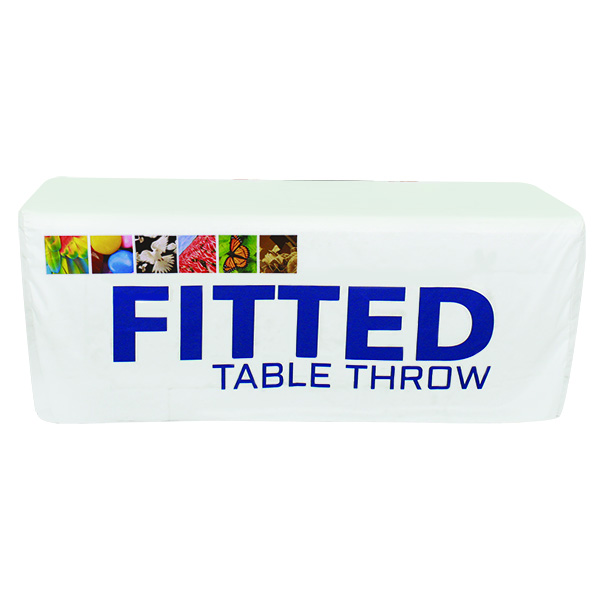 Fitted Table Throws in 2 sizes with dye-sub custom graphics