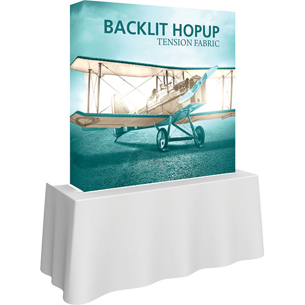 Orbus Hopup 5ft Backlit Straight Tabletop Tension Fabric Display