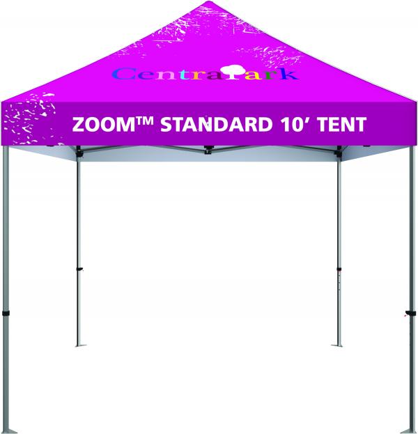 10ft event tent with custom printed graphics