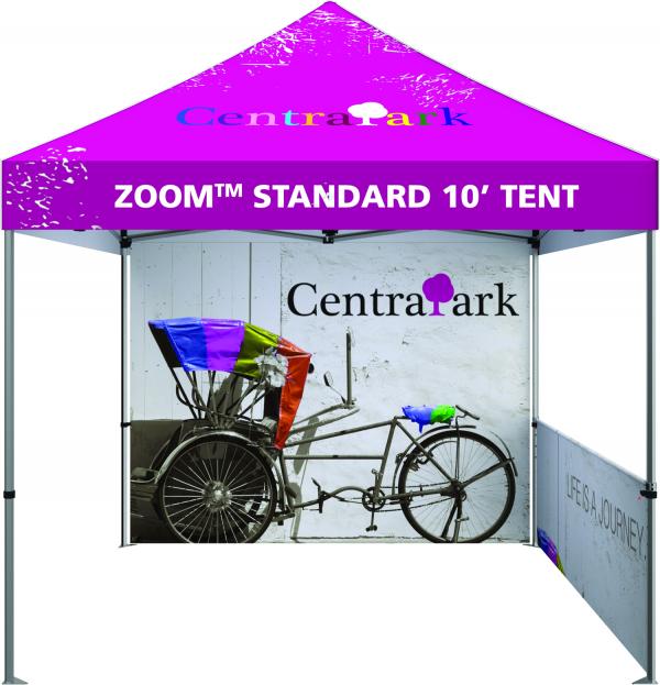 10ft event tent with full wall and side 1/2 wall
