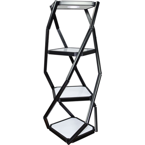 Twist 3 Illuminated Portable Display, Collapsible Shelves Portable