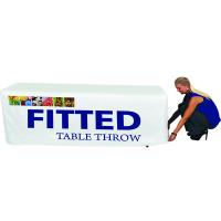 Fitted table throw in 6' or 8' lengths is easy to set up