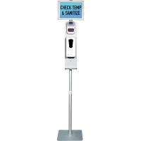 Freestanding Temperature Check and Sanitizing Stand for PPE and Public Safety
