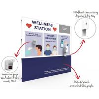 Hands Free and Touchless Wellness Station Sanitizer dispenser and Temperature Gauge