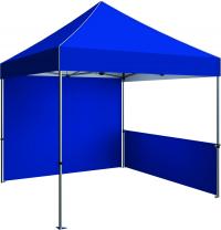10ft Event Tent in blue with back wall and half wall
