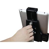 Locking tablet holder adjustable height for many different tablets